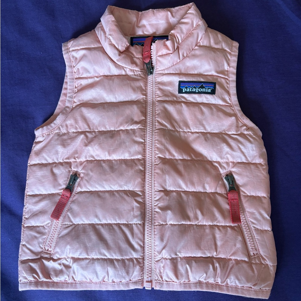Patagonia puffer vest, baby pink - 3-6 mos